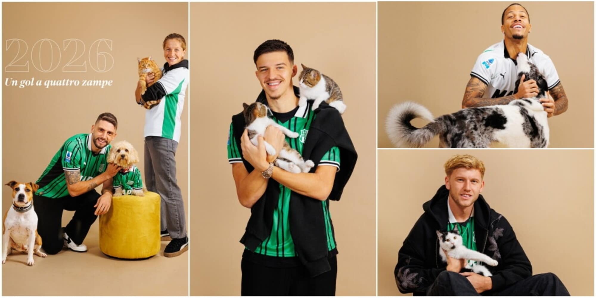 "Un gol a quattro zampe": il calendario ufficiale del Sassuolo tra cani e gatti