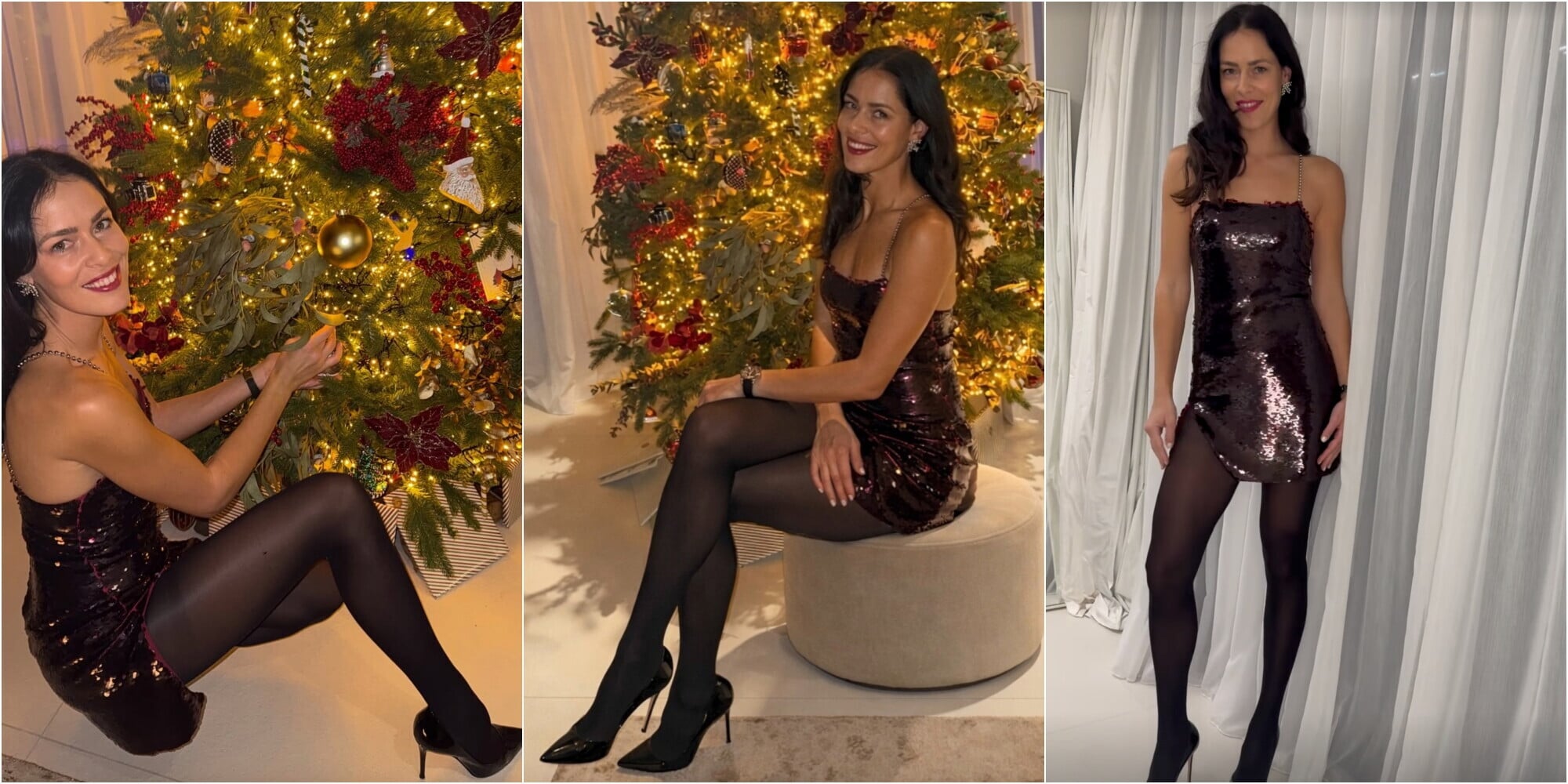 Ana Ivanovic, che stile: l'albero di Natale è sexy con l'ex stella del tennis