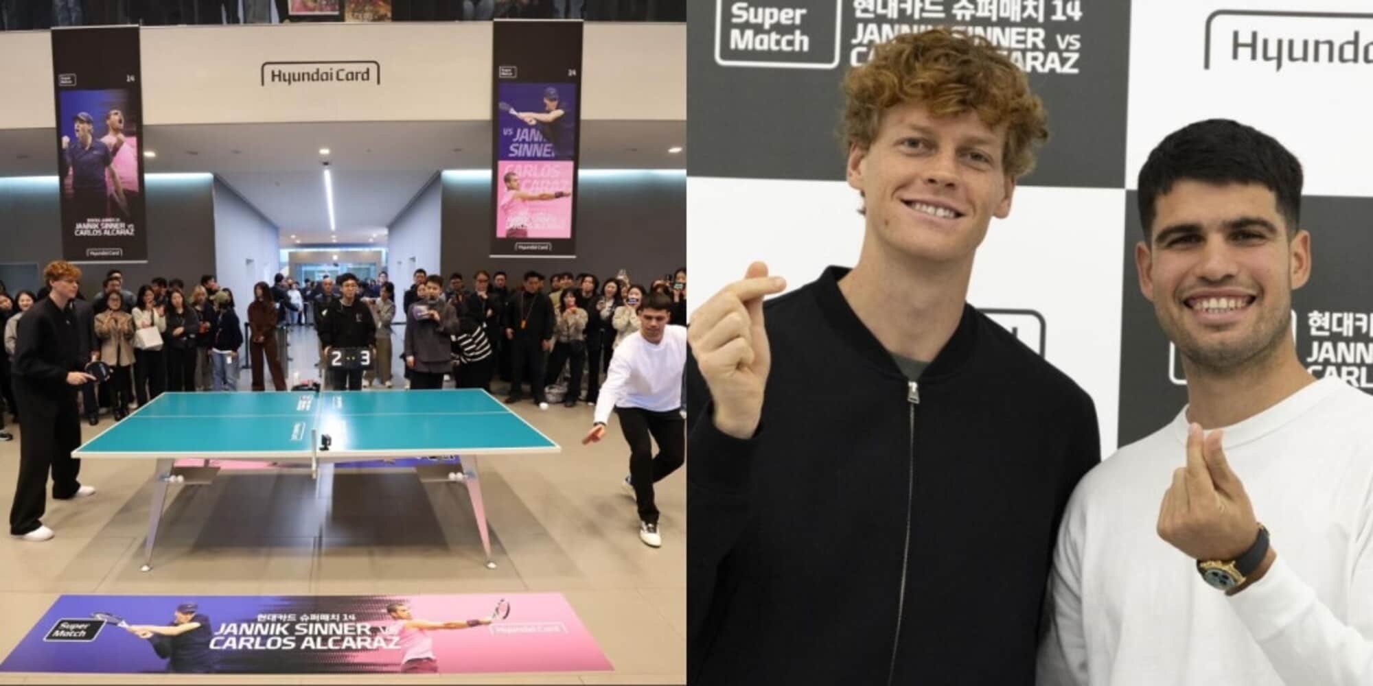 Tra Sinner-Alcaraz spunta un tavolo da Ping Pong: la sfida mai vista. E vince...