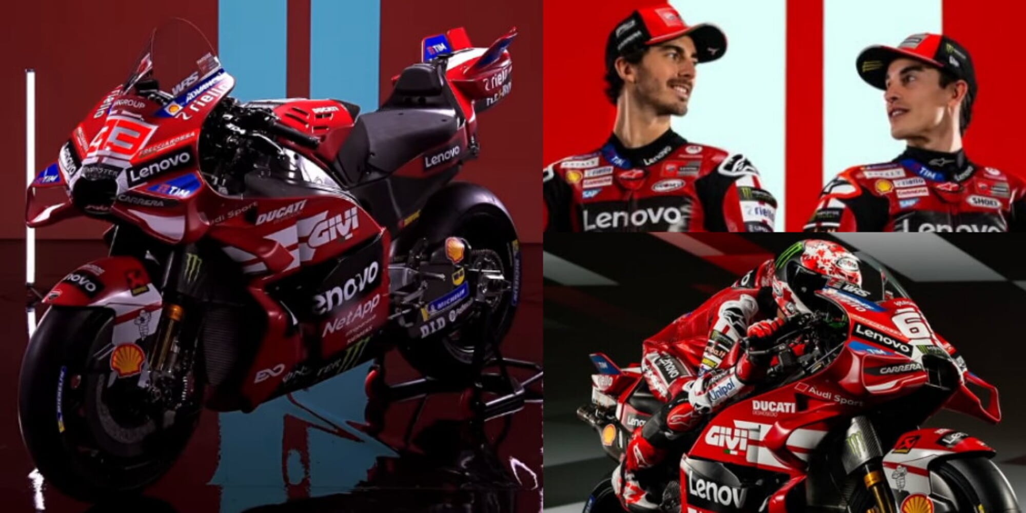 Ducati, la nuova livrea per i 100 anni di storia: ecco le GP26 di Marquez e Bagnaia