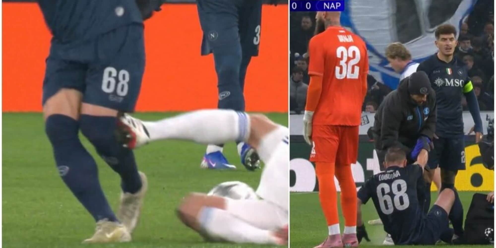 Delaney, bruttissima entrata su Lobotka: cartellino rosso in Copenhagen-Napoli 