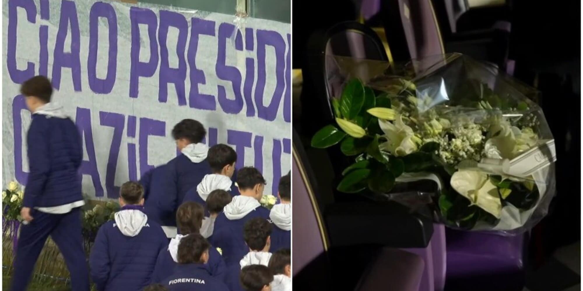 La Fiorentina si commuove per l'ultimo saluto al presidente Commisso