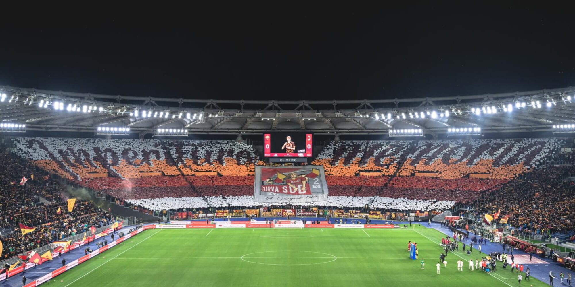 La coreografia della Curva Sud per Roma-Milan è da applausi