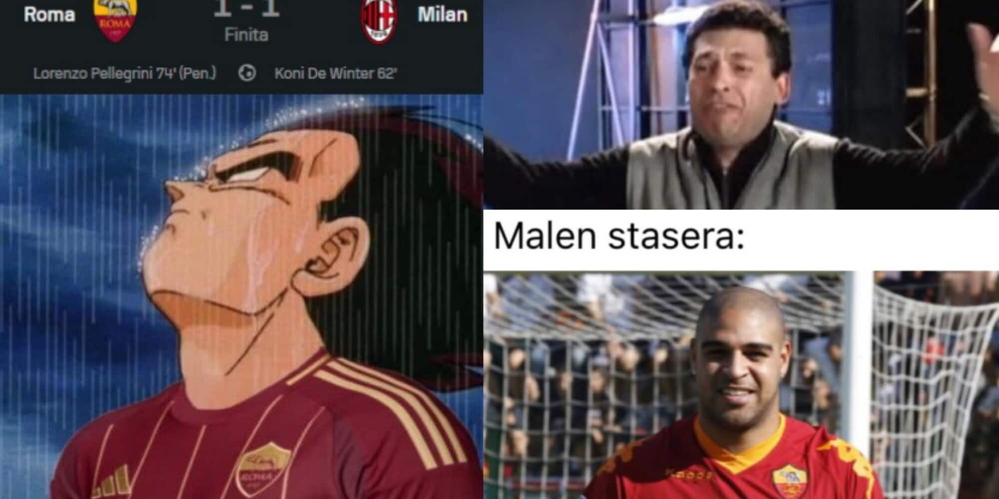 Roma, il primo pareggio della stagione scatena i tifosi: quanti meme sui social