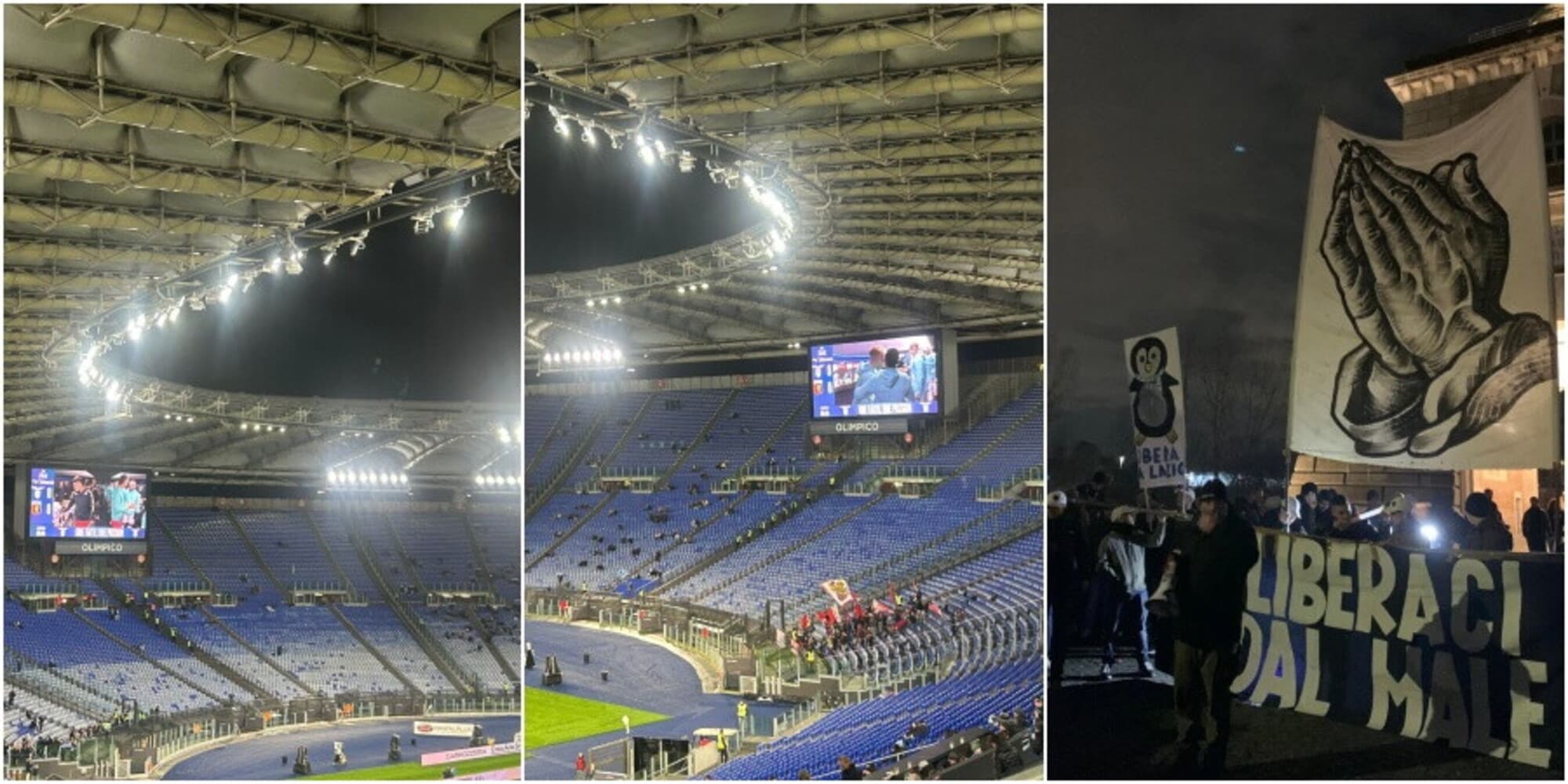 La protesta dei tifosi della Lazio è reale: le immagini dell'Olimpico vuoto fanno il giro d'Europa