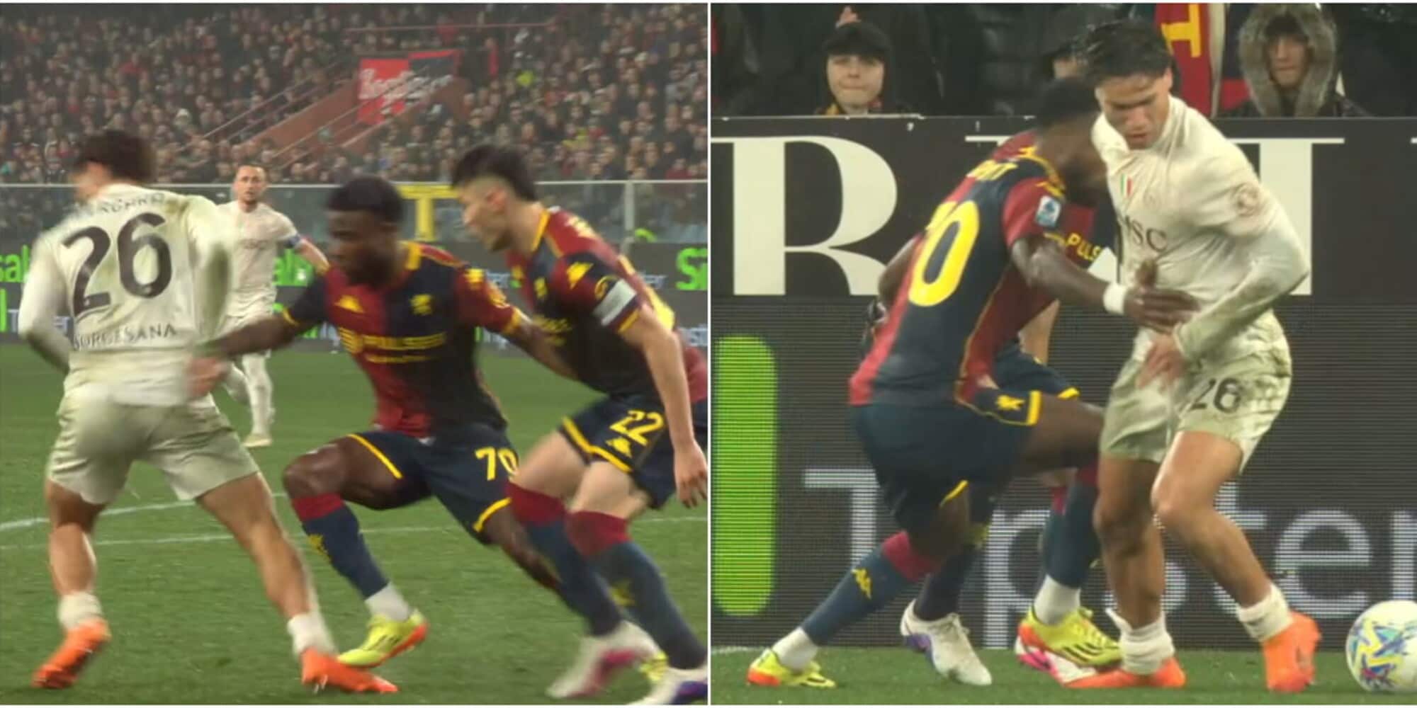 Vergara, contatto in area con Cornet: la fotosequenza del rigore che ha fatto infuriare il Genoa
