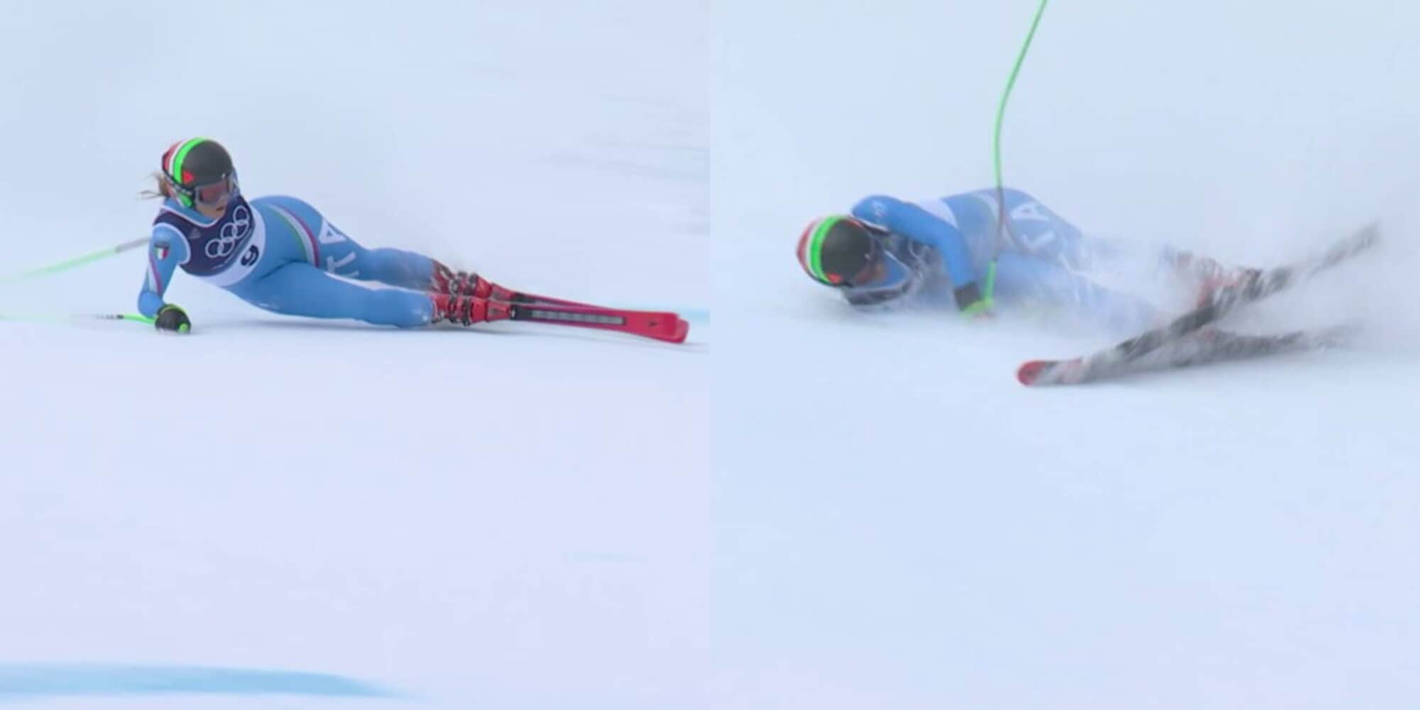 Paura per Sofia Goggia, brutta caduta in discesa libera nella combinata a squadre