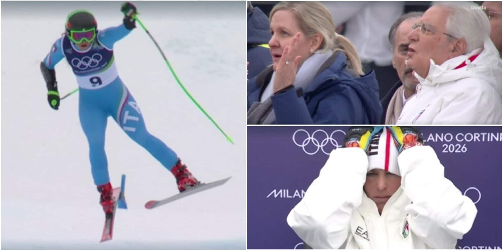 Delusione Goggia, esce nel SuperG: la fotosequenza dell'errore e le reazioni di Mattarella e Brignone