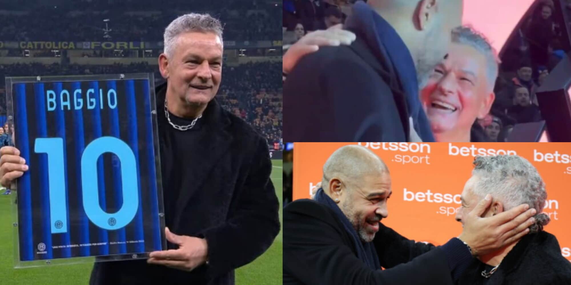 Inter-Juve, Baggio e Adriano a San Siro: le foto dei due ospiti speciali per il derby d'Italia