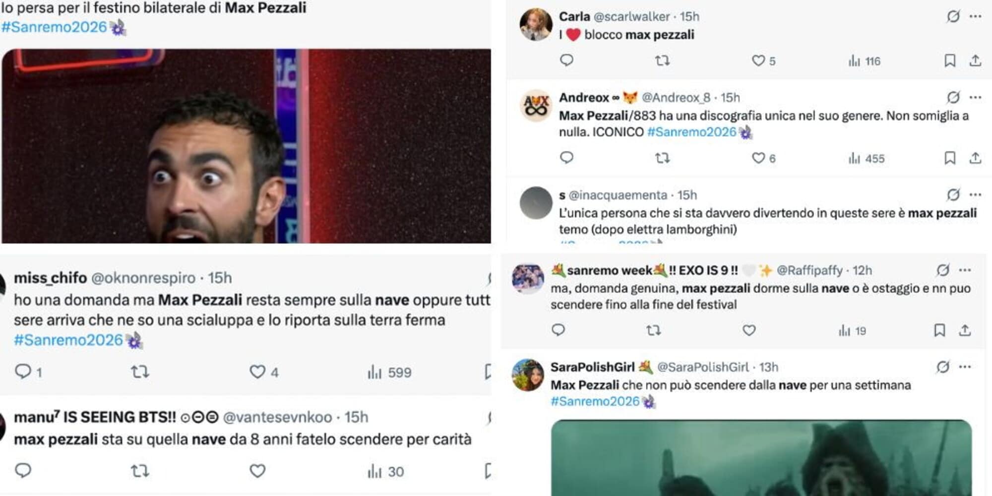 "Max Pezzali re delle maree, liberatelo": le esibizioni sulla nave fanno impazzire i social