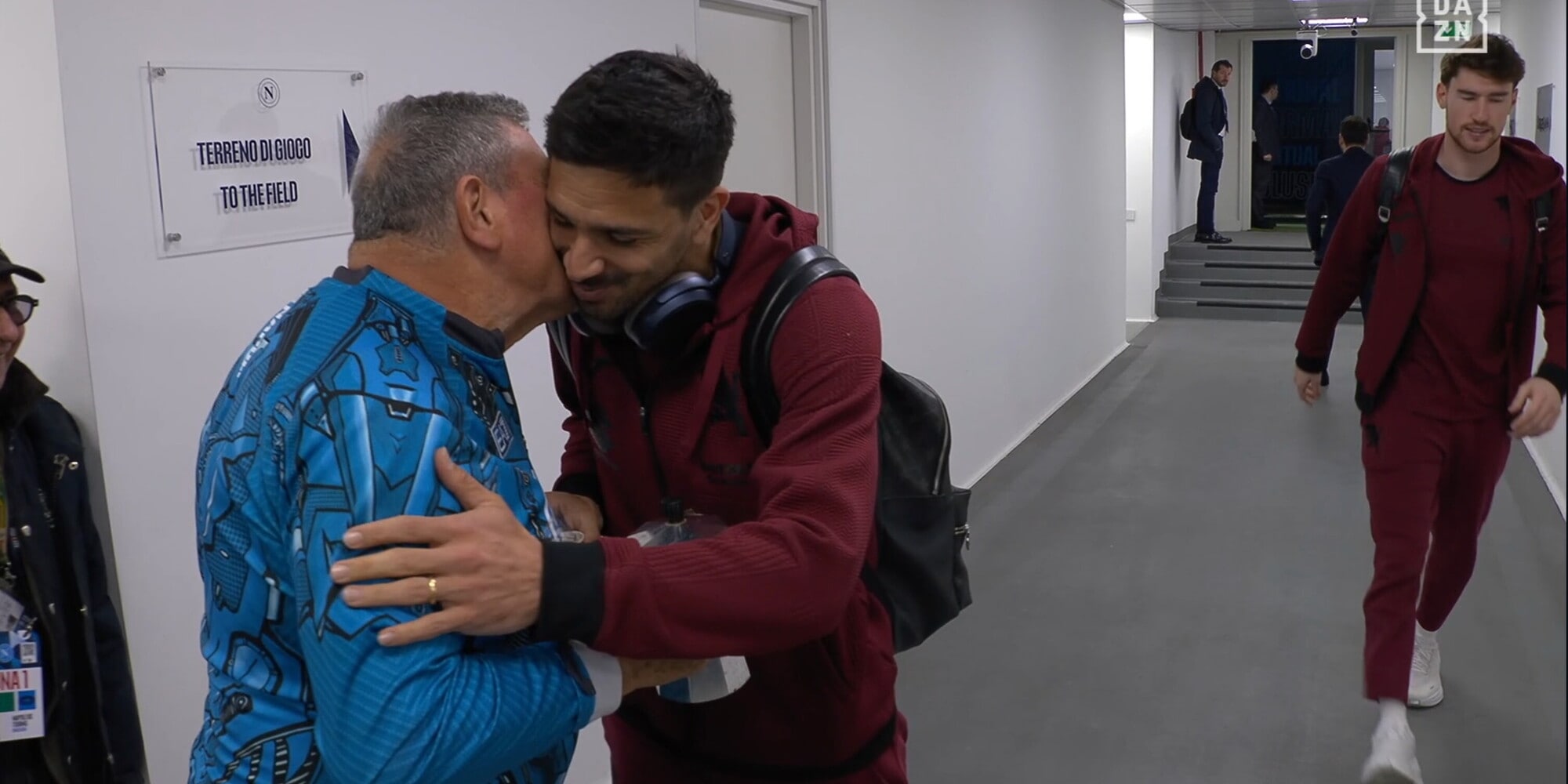 Tommaso Starace, abbracci e caffé offerto a Simeone prima di Napoli-Torino