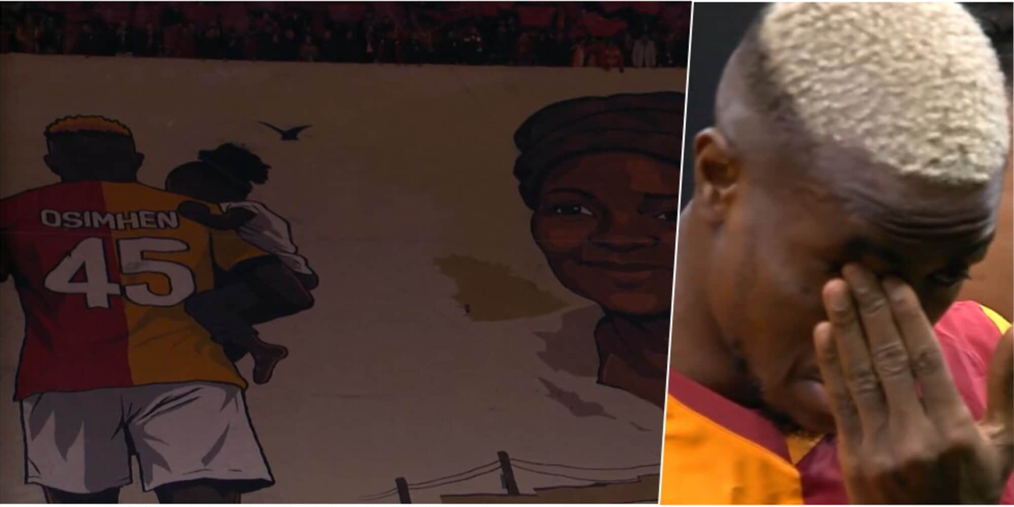 Osimhen commosso: la coreografia dei tifosi del Galatasaray è impressionante