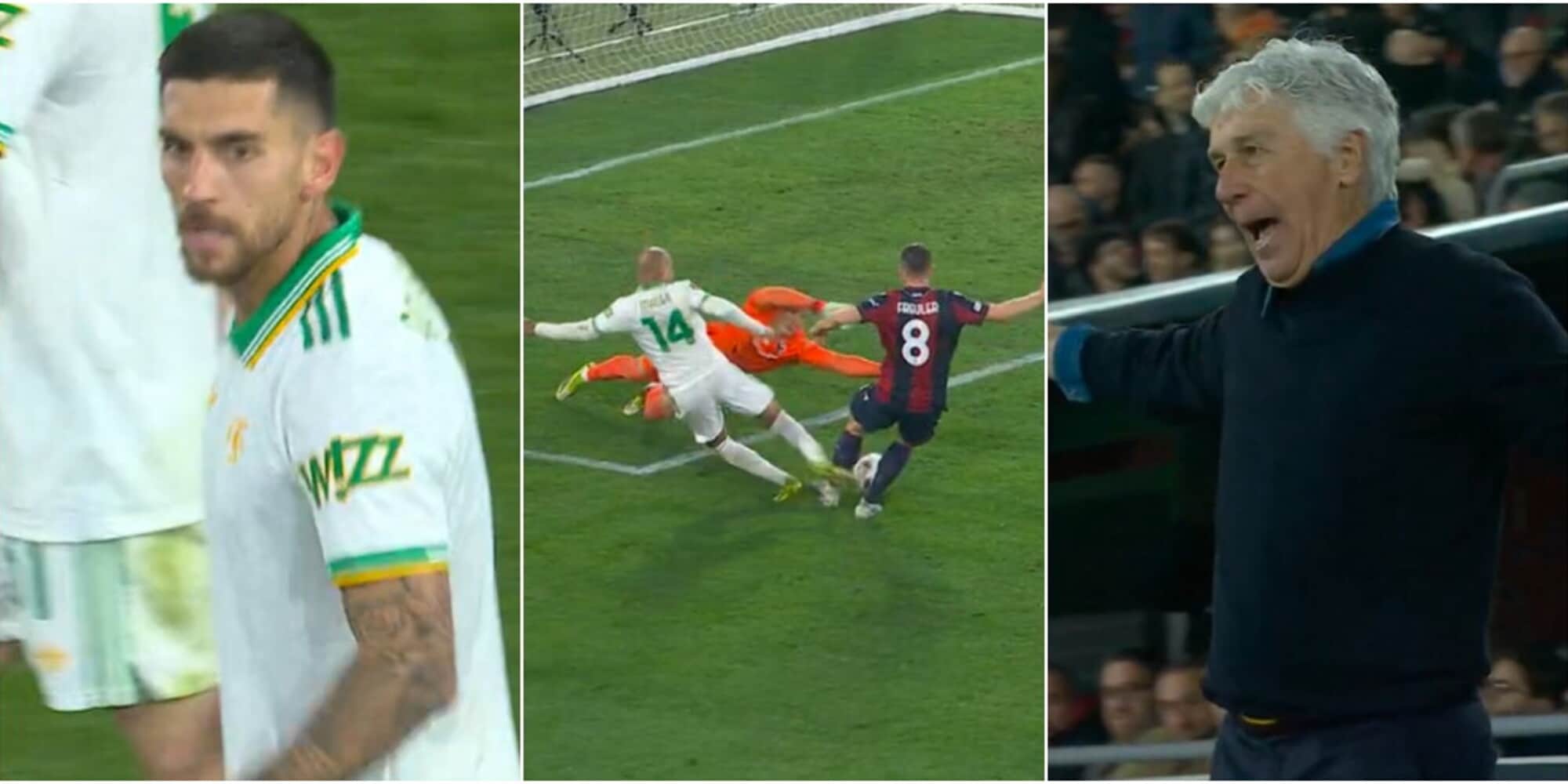 Pellegrini segna, poi il check del Var per un fallo: Gasperini impazzisce in panchina