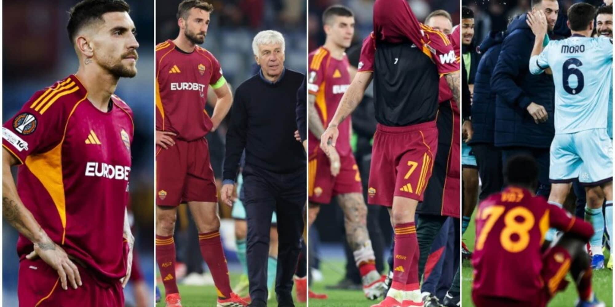 Pellegrini si nasconde il volto, Gasperini distrutto: la delusione della Roma dopo l'eliminazione in Europa League