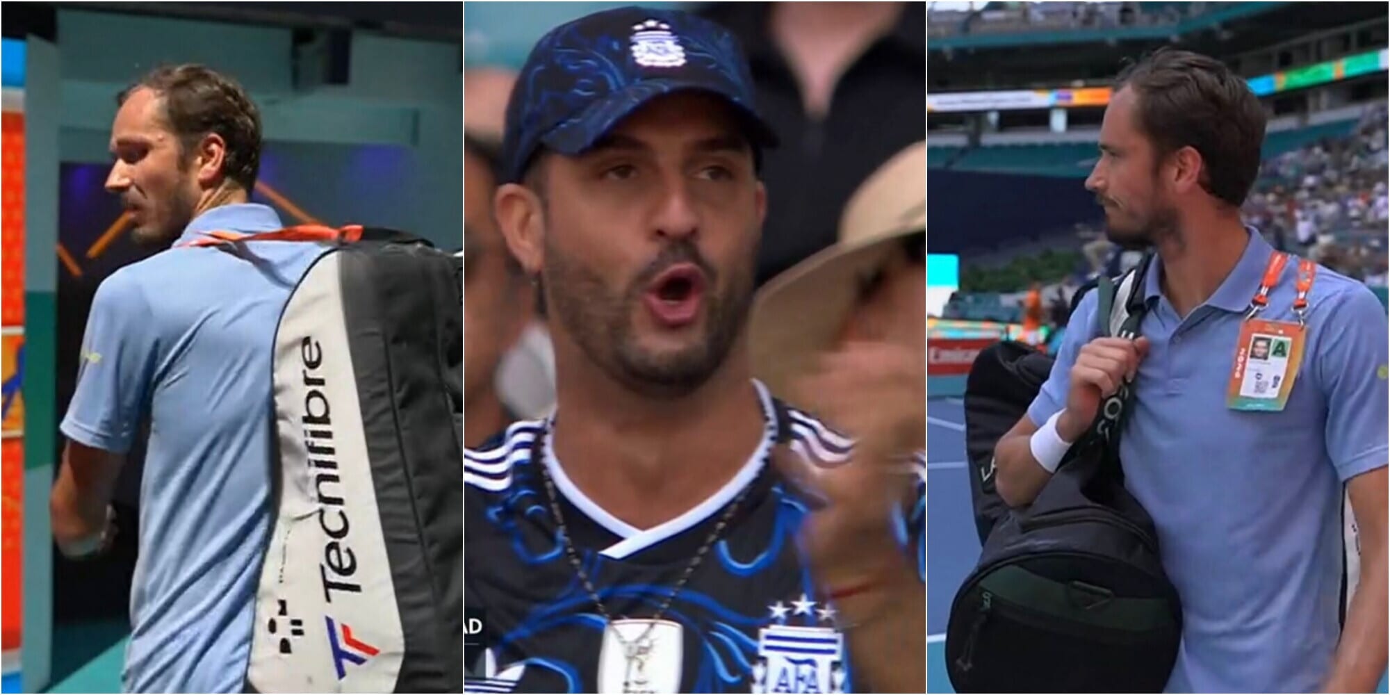 Medvedev e il gesto di stizza che fa discutere contro un tifoso argentino dopo la sconfitta con Cerundolo