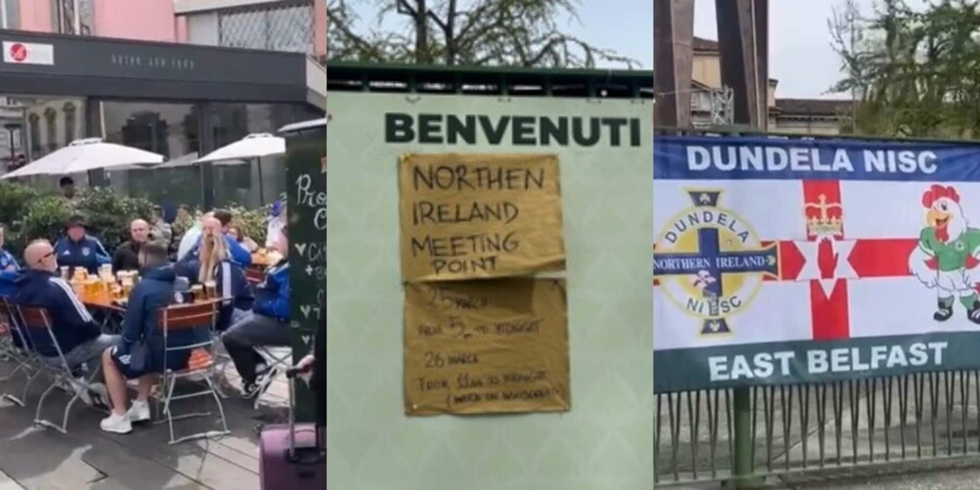 Bergamo invasa dai tifosi dell’Irlanda del Nord: all’ora di pranzo migliaia di birre e il maxi schermo…