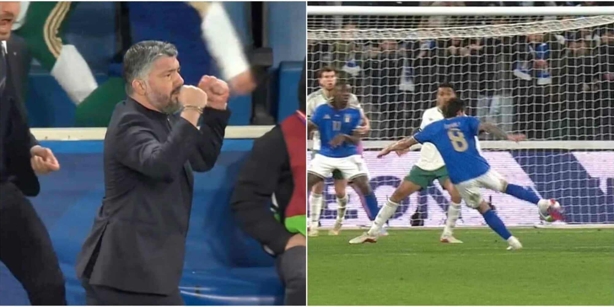 Tonali scuote l'Italia: la fotosequenza del gol dell'1-0 contro l'Irlanda del Nord

