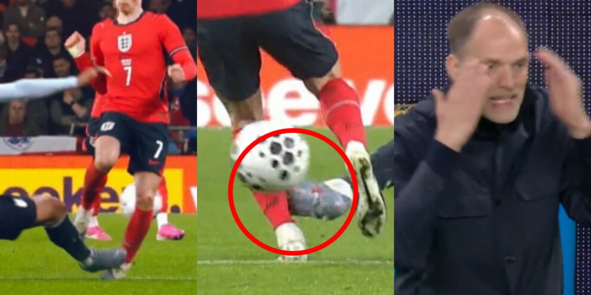 Entrata killer di Araujo su Foden: caos in Inghilterra-Uruguay, Tuchel furioso dalla panchina. La sequenza