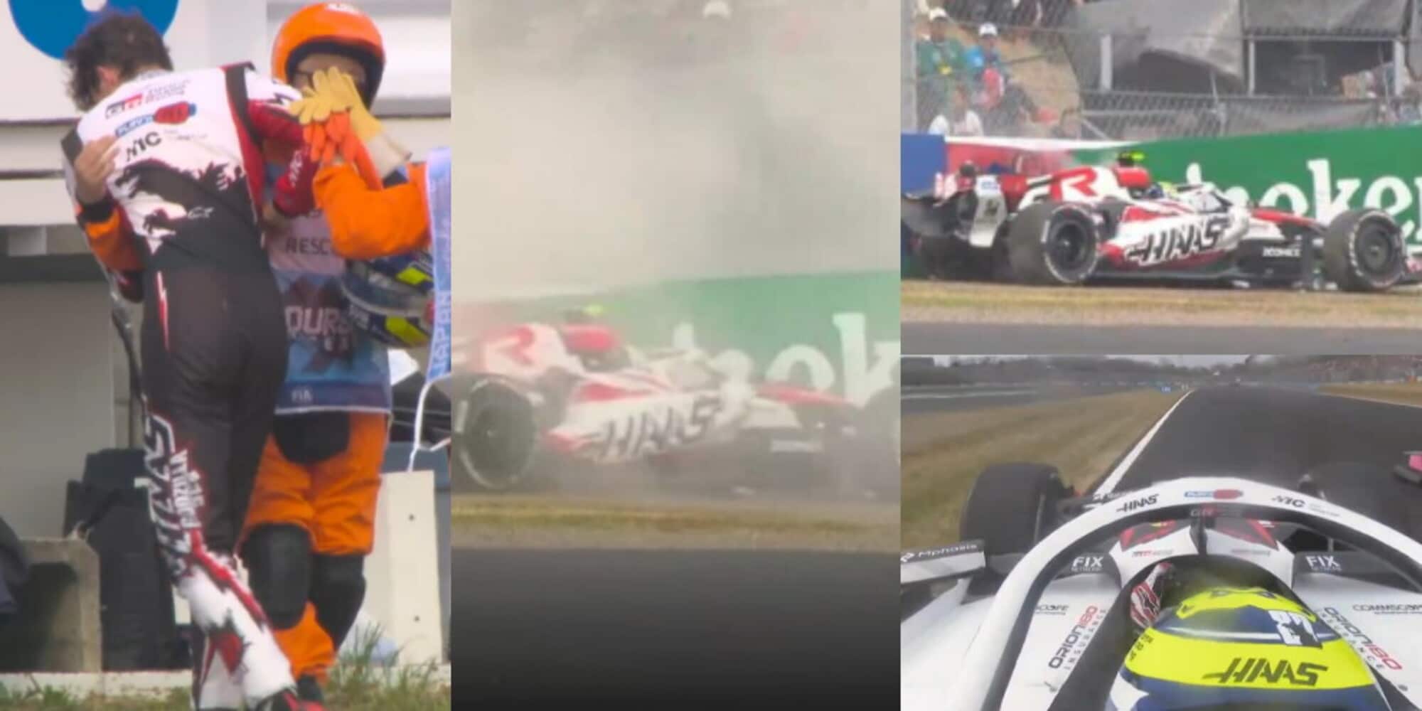 Incidente shock per Bearman: impatto violento contro le barriere, scende zoppicando. La sequenza