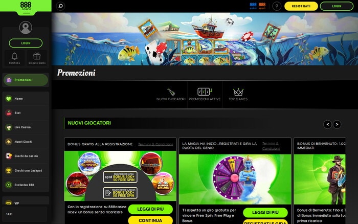 Pagina bonus e promozioni del casinò online 888casino
