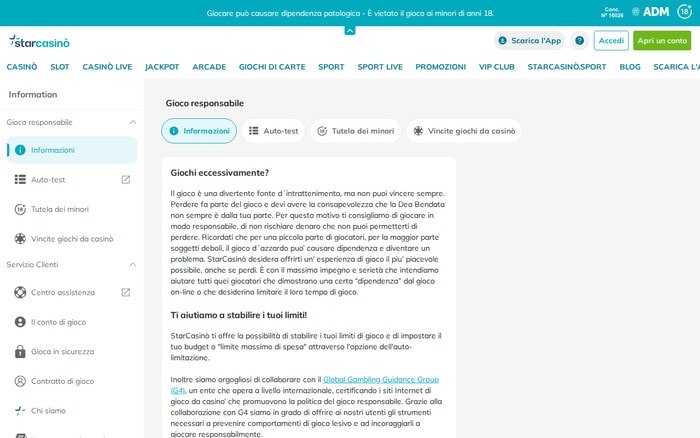 Assistenza clienti del casinò online starcasino