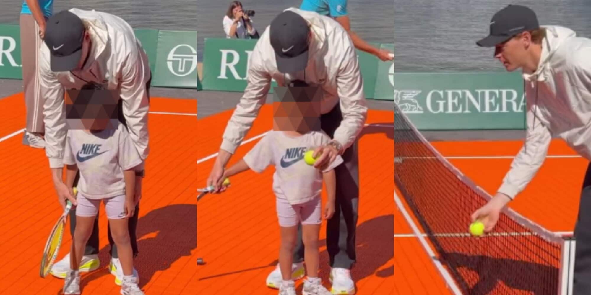 Maestro di tennis per un giorno: le tenere immagini di Sinner con i bambini a Montecarlo