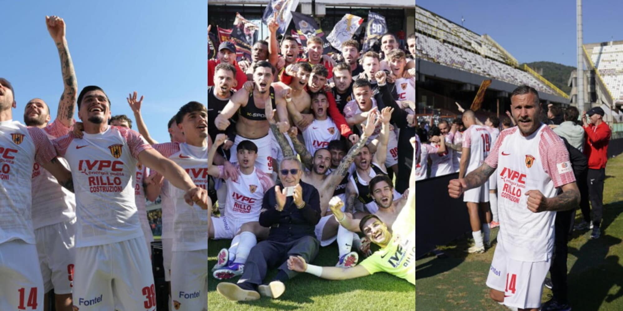 Il Benevento è promosso in serie B: le foto della grande festa scoppiata all'Arechi