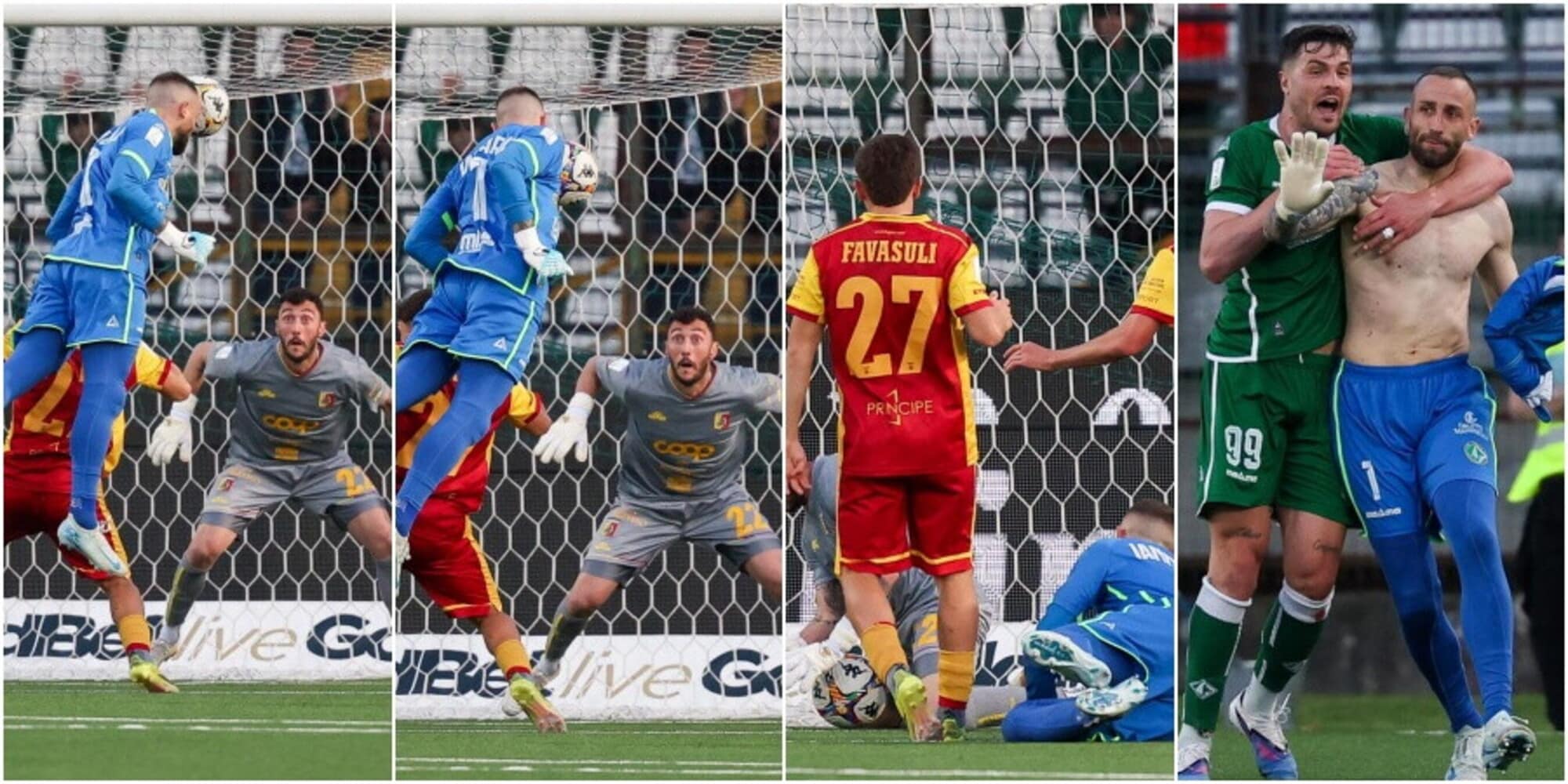 Il portiere Iannarilli eroe di giornata per l'Avellino: segna di testa allo scadere contro il Catanzaro