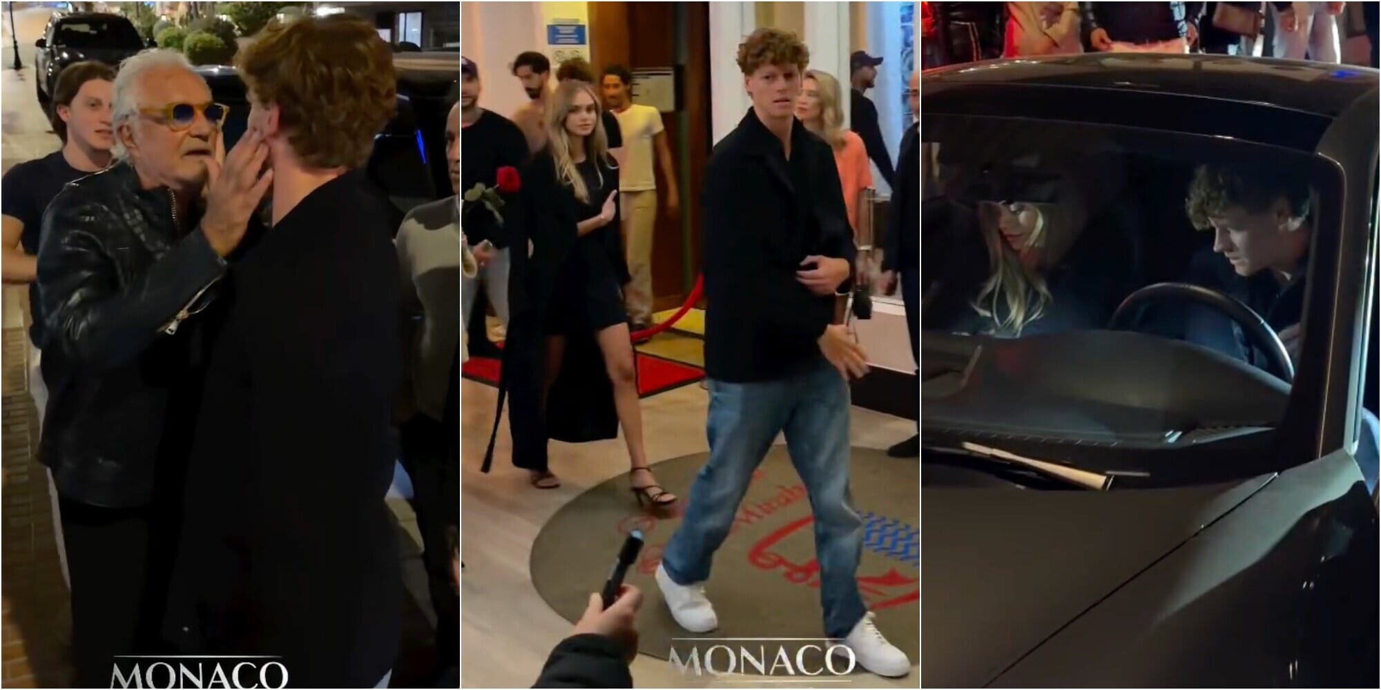 Sinner abbraccia Briatore a Montecarlo, poi va via in Porsche con Laila Hasanovic