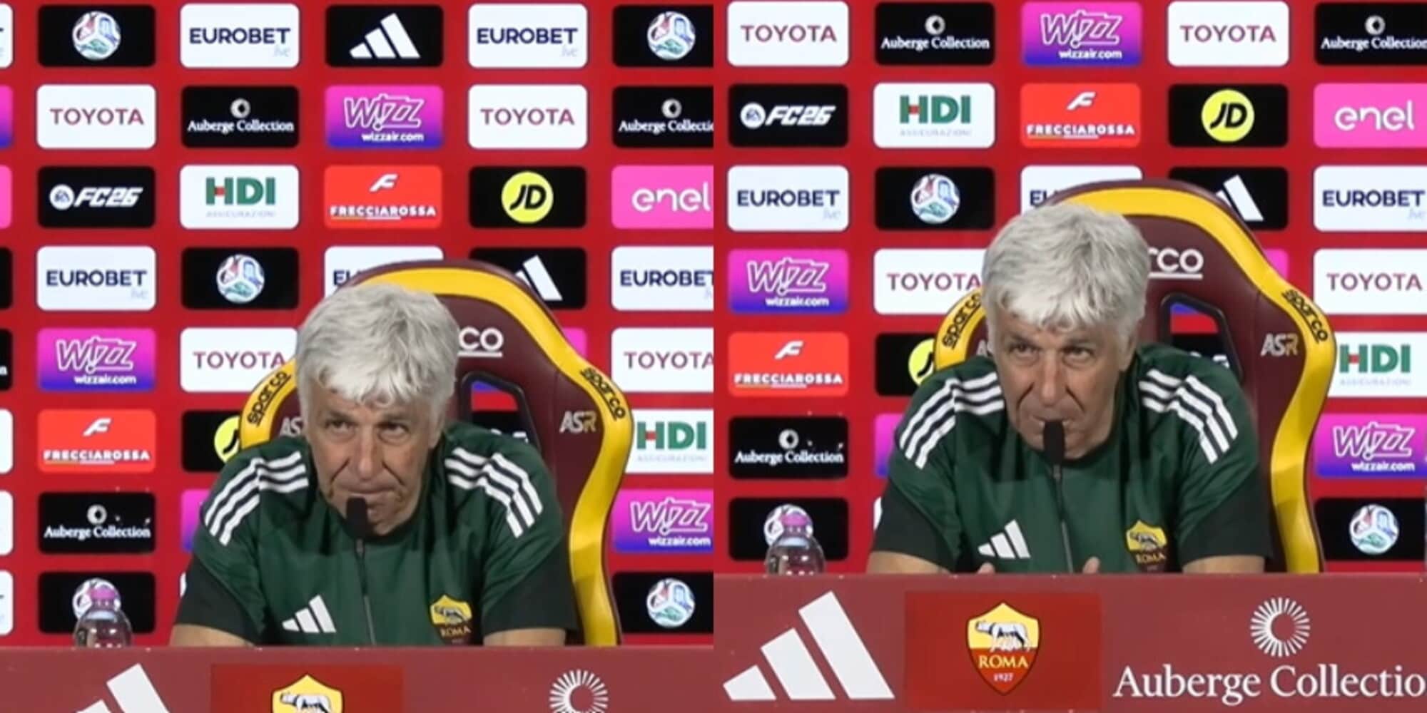 Gasperini si commuove e lascia la conferenza stampa in lacrime