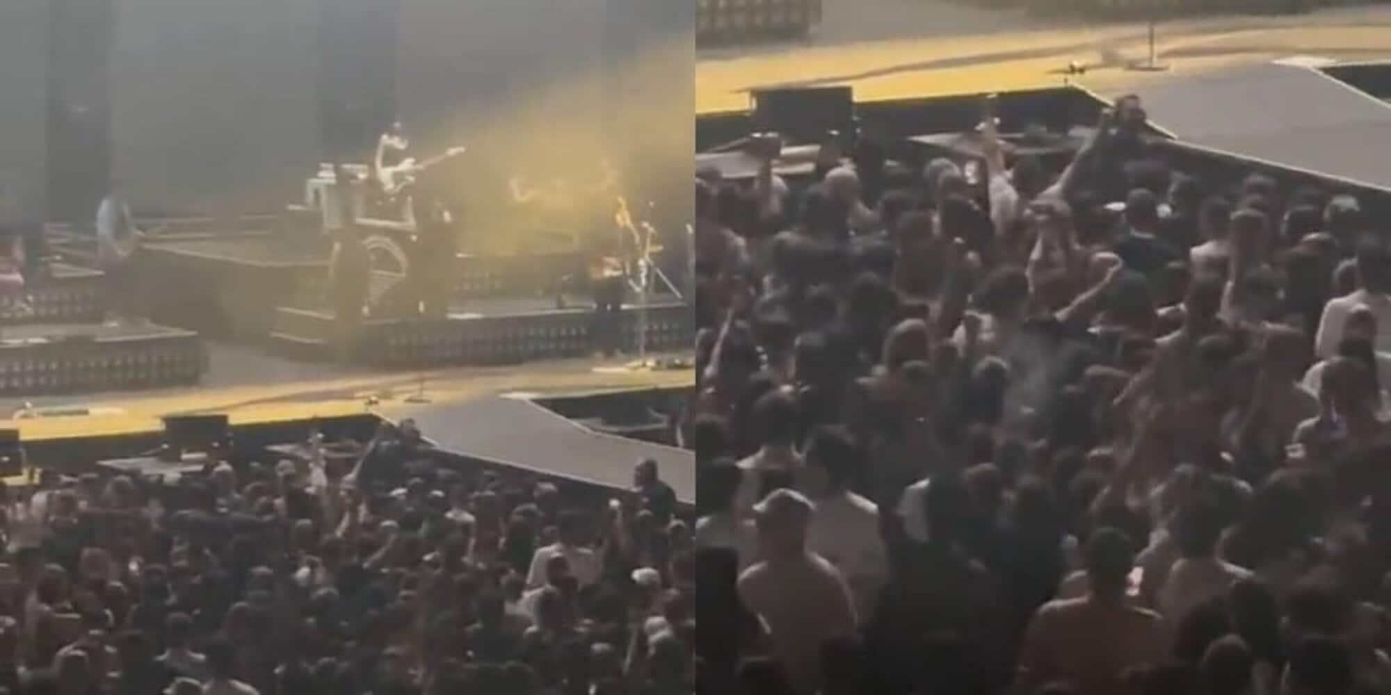 I tifosi della Lazio intonano cori al concerto di Tommaso Paradiso
