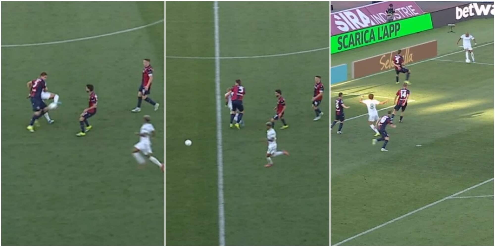 Colpo di tacco, trivela e assist per El Aynaoui: Malen show in Bologna-Roma, la fotosequenza