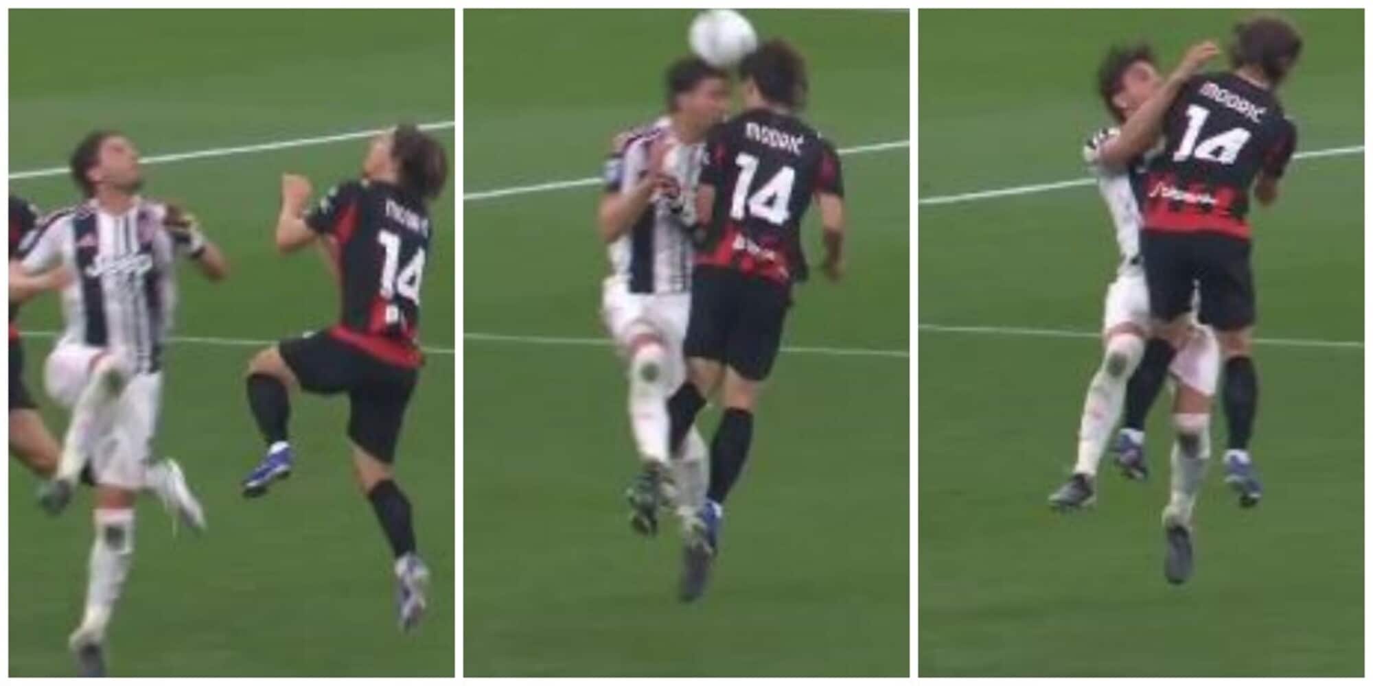 Locatelli-Modric, il siparietto dopo il duello aereo in Milan-Juve: "Hai la testa dura!". E il bianconero risponde...