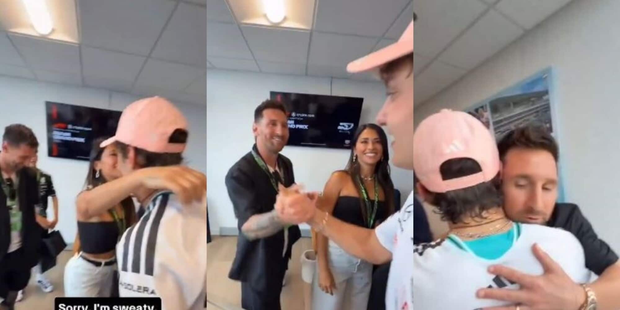 Kimi Antonelli, l'abbraccio con Messi dopo il trionfo a Miami: le foto diventano subito virali