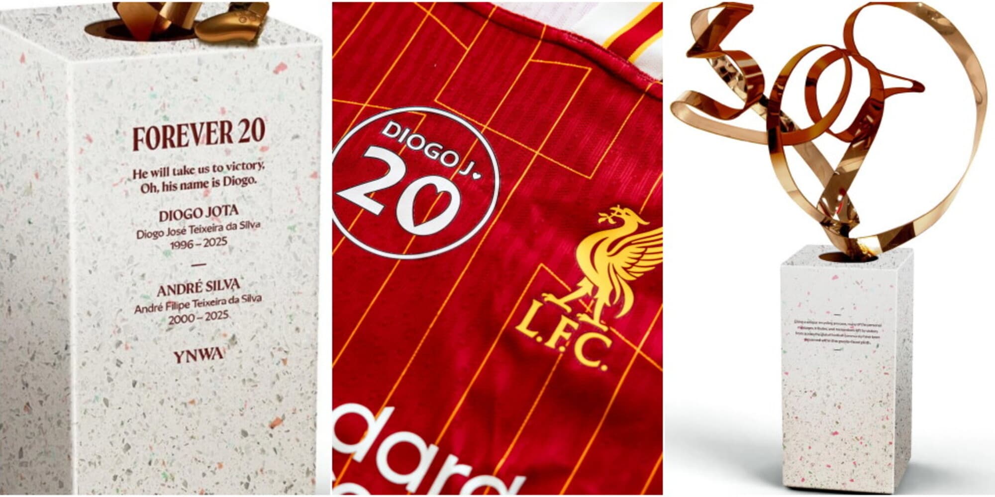 Il Liverpool omaggia Diogo Jota: la scultura ad Anfield e la maglia celebrativa