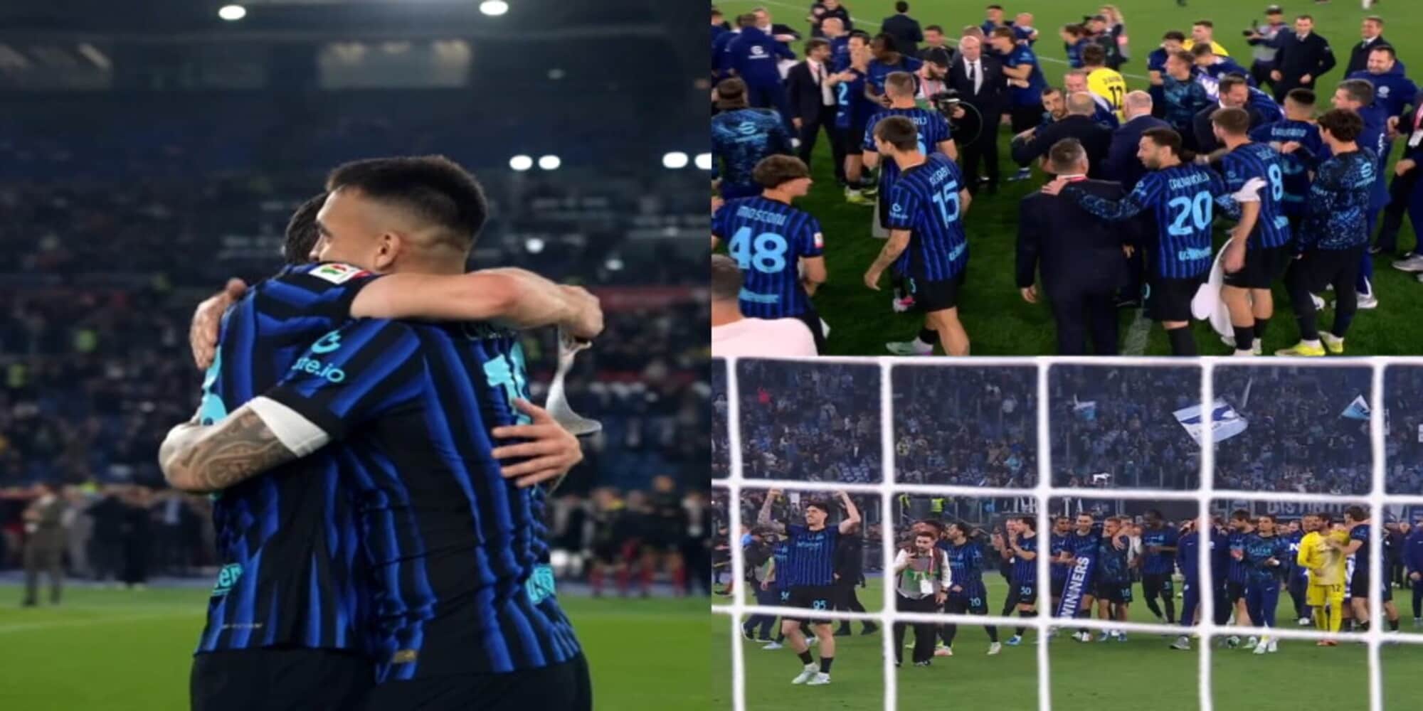 Gioia Inter, le foto della festa all'Olimpico per la vittoria della Coppa Italia