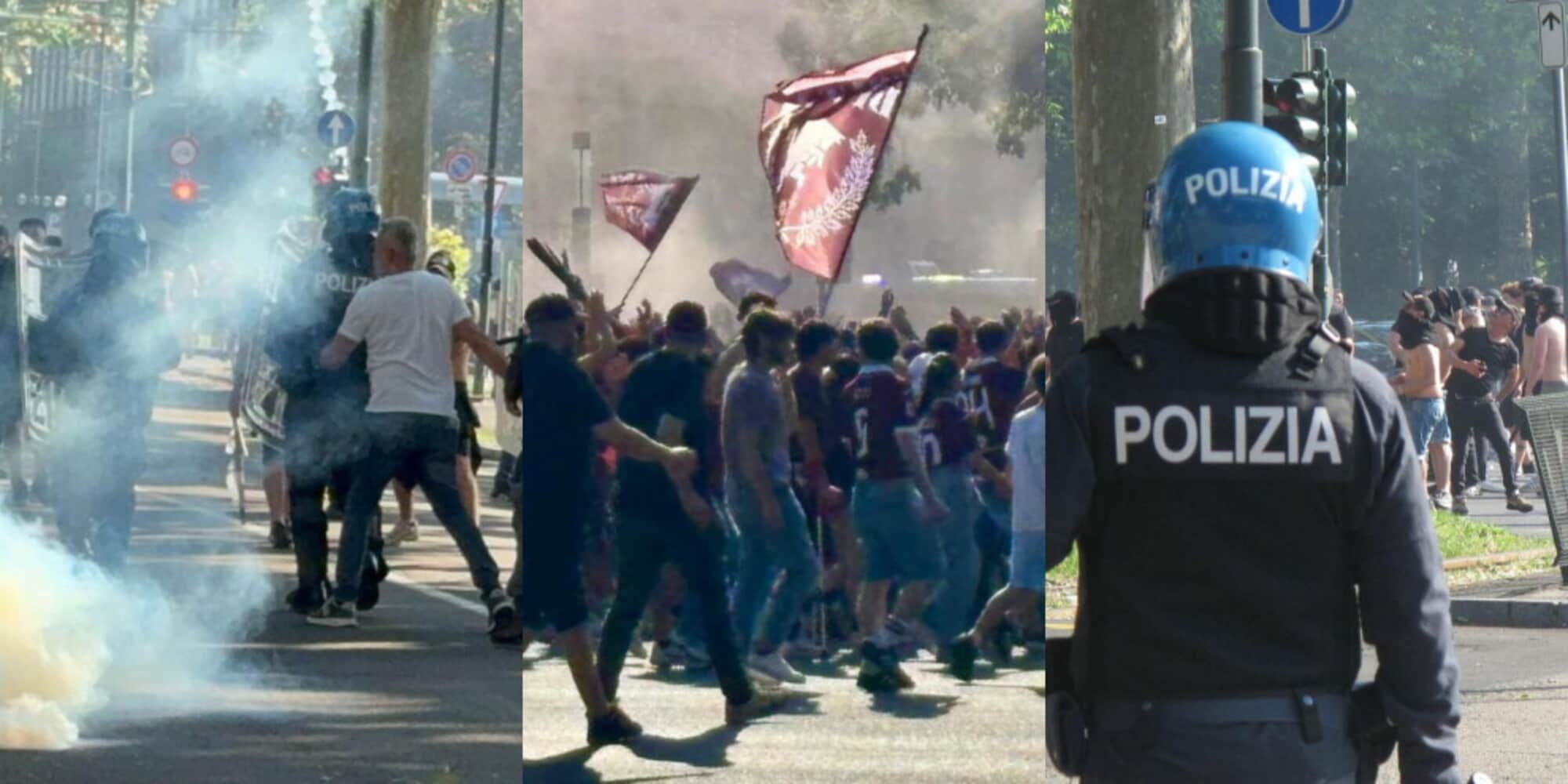 Scontri tra ultras prima di Torino-Juve: interviene la polizia, le immagini prima del derby