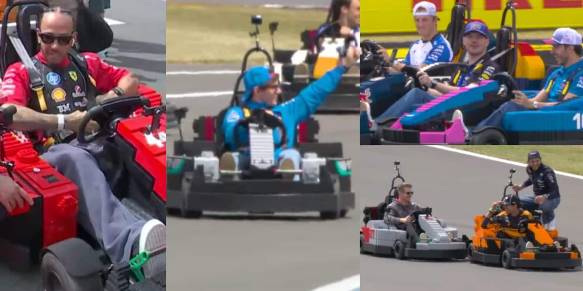 La corsa Lego della F1, dopo le polemiche ecco lo show a Silverstone! Alla fine Hamilton e Verstappen...