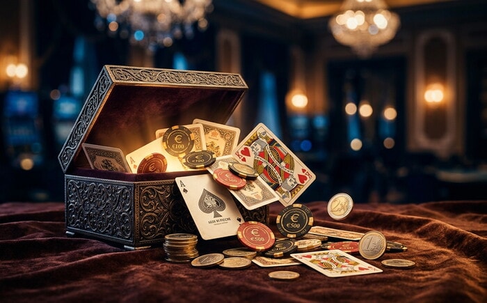 Bonus benvenuto casino attivabile con deposito minimo di 10 euro con fiches e luce dorata