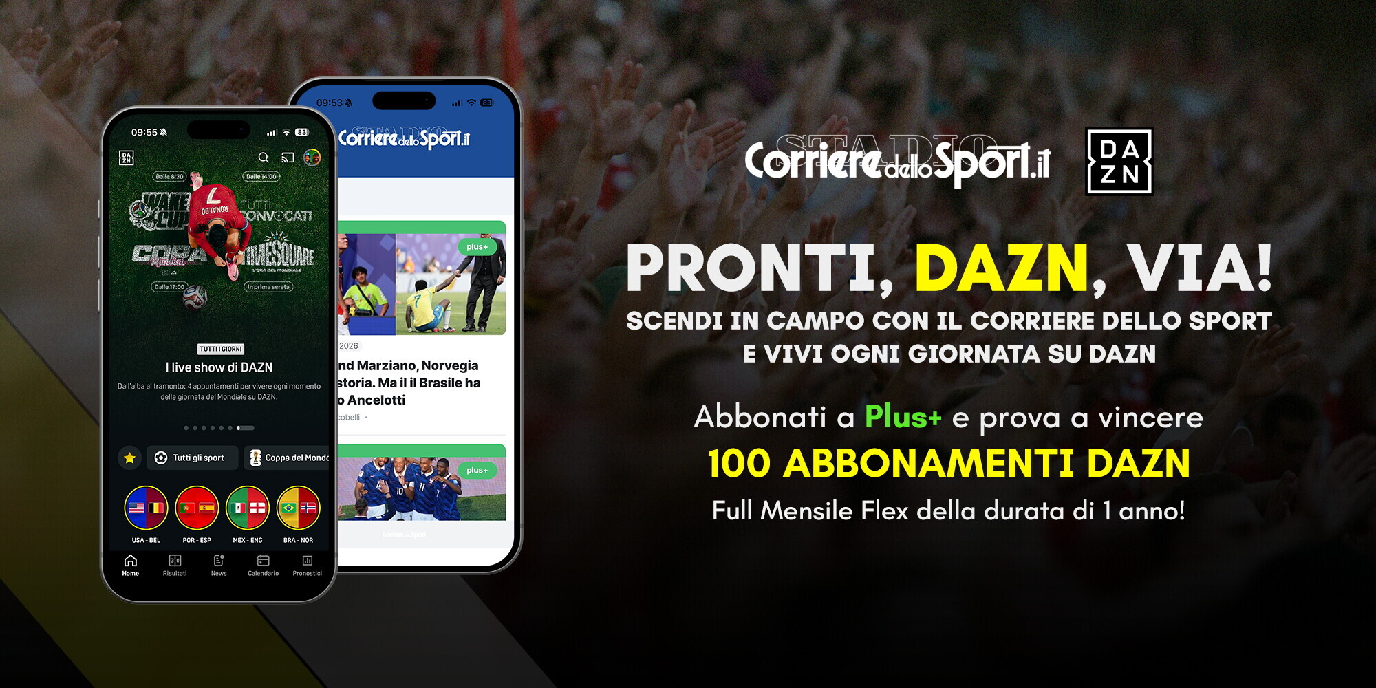 Corriere dello Sport: promo Plus+ con estrazione abbonamenti DAZN