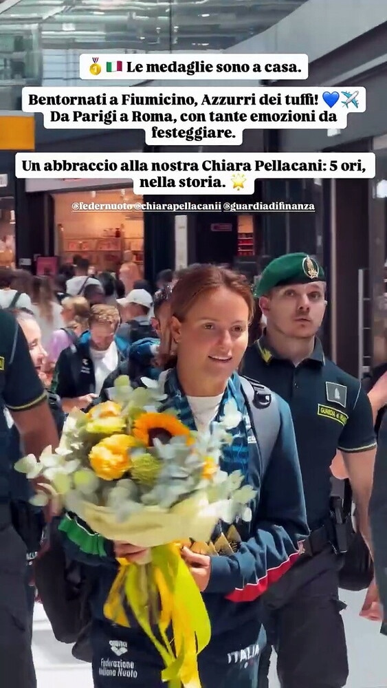 L'accoglienza per Chiara Pellacani al rientro a Roma
