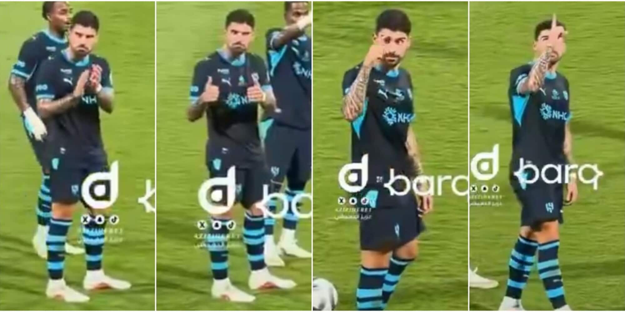 Tifosi dell'Al-Hilal intonano cori contro Ruben Neves, il portoghese reagisce con gesto simbolico