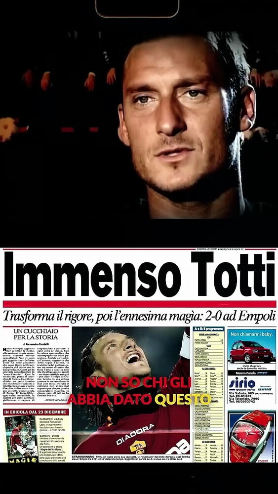 Totti: "Il cucchiaio mi piace". Il racconto del suo gol più bello...