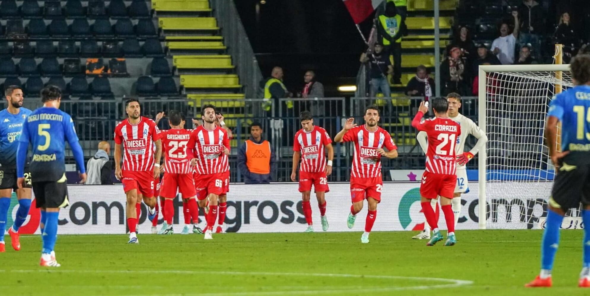 Idegenbeli bravúrgyőzelmet aratott a Vicenza Empoliban Rauti és Pellizzari góljaival