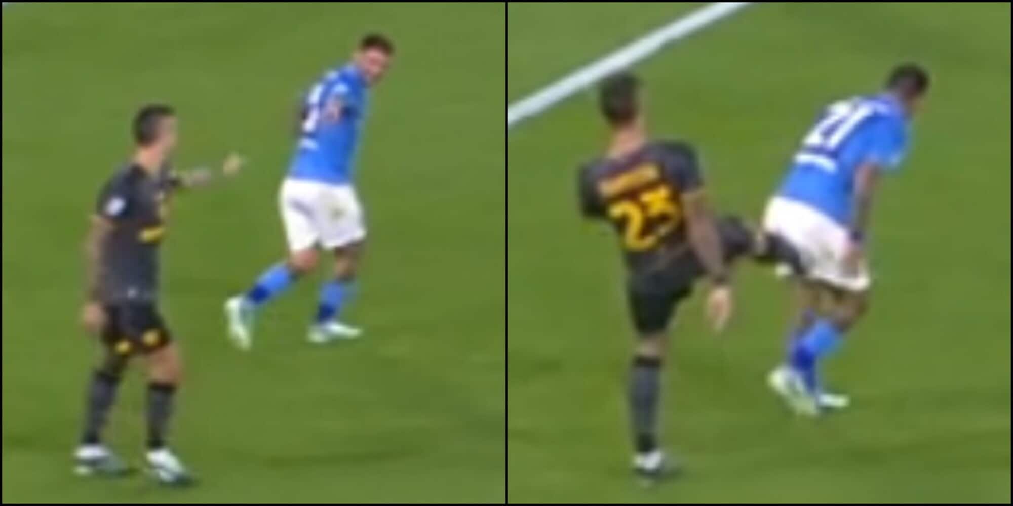 Barátságos összecsapás és mosoly: ez történt Mancini és Politano között a Napoli vezérszakasza előtt