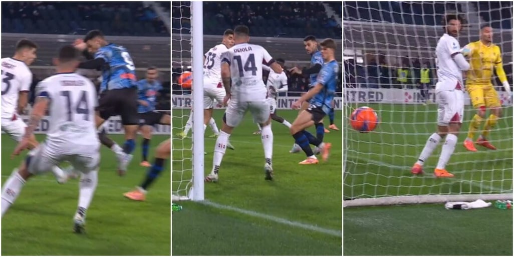 Scamacca gol di tacco pazzesco in Atalanta-Cagliari: la fotosequenza