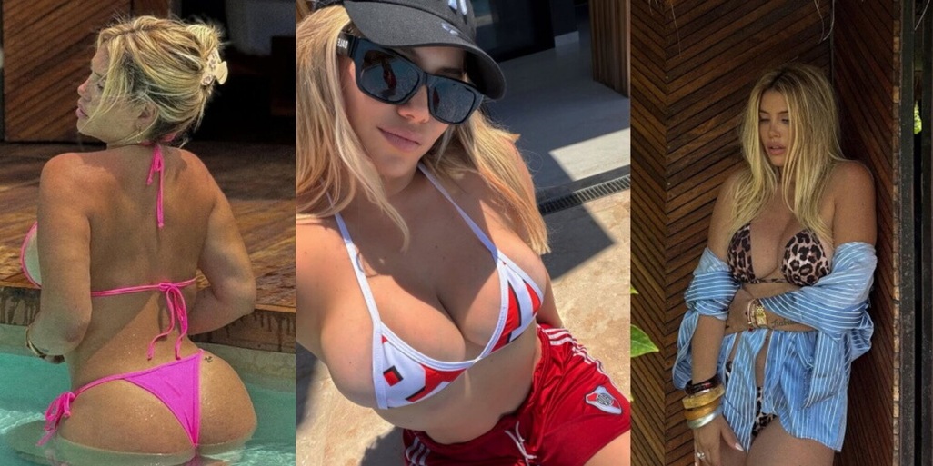 Wanda Nara, il Natale si fa sexy con il micro bikini del River Plate