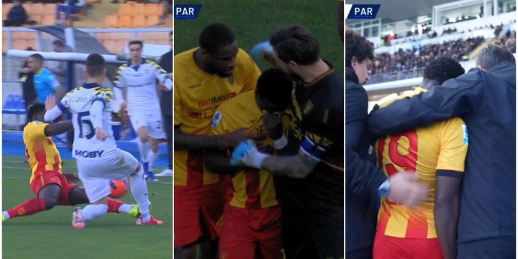 Banda, ingenuità imperdonabile: entrata killer su Del Prato. L'arbitro lo espelle e lui scoppia a piangere
