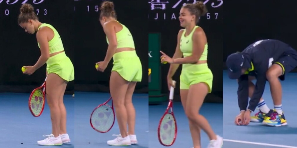 Paolini sta per servire ma viene interrotta: un piccolo "intruso" la disturba