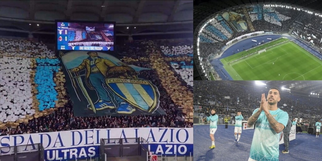 FOTO I tifosi della Lazio tornano all'Olimpico: la coreografia contro il Milan incanta anche Zaccagni
